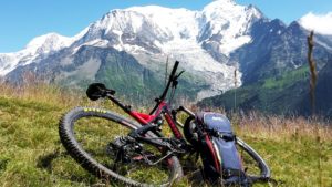 Magnificent view of Mont-Blanc after climping with E-bike
