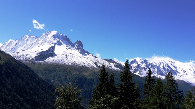 High Mountain peaks above Chamonix